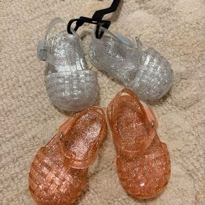 Old Navy Glittery Silver and pink jellies baby Sandals